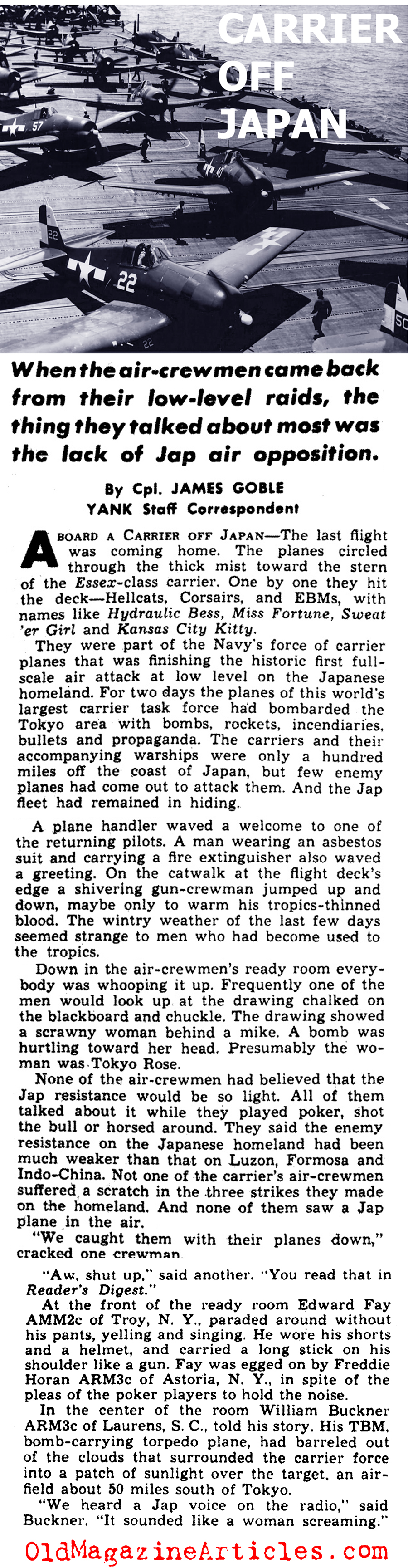Taking the War to Japan's Doorstep (Yank Magazine, 1945)